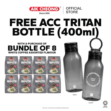 Aik Cheong White Coffee Instant Premix 12 Sticks Free Tritan Bottle