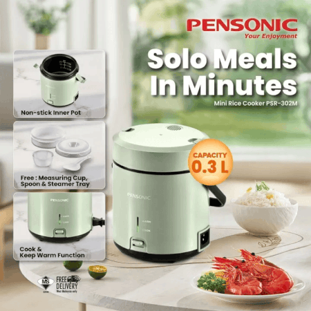 Pensonic Personal Rice Cooker 0.3L PSR-302M