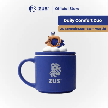ZUS Buddy Mug Lid Daily Comfort Duo OG Ceramic Mug 16oz