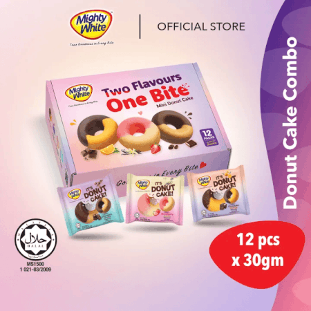 Mighty White Donut Cake 12pcs